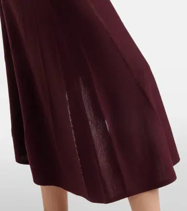 Alaïa Alaïa Asymmetric pleated wool midi dress | Thumbnail 6 Alaïa Alaïa Asymmetric pleated wool midi dress | Thumbnail 6