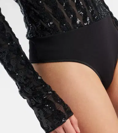 Polo Ralph Lauren Sequined mesh and jersey bodysuit | Thumbnail 2 Polo Ralph Lauren Sequined mesh and jersey bodysuit | Thumbnail 2