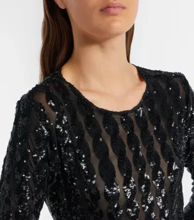 Polo Ralph Lauren Sequined mesh and jersey bodysuit | Thumbnail 6 Polo Ralph Lauren Sequined mesh and jersey bodysuit | Thumbnail 6