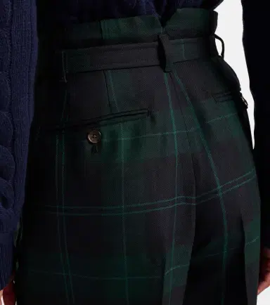 Polo Ralph Lauren Belted checked high-rise wool tapered pants | Thumbnail 5 Polo Ralph Lauren Belted checked high-rise wool tapered pants | Thumbnail 5