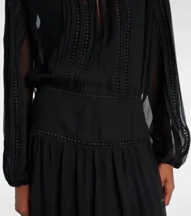 Polo Ralph Lauren Lace-trimmed georgette midi dress | Thumbnail 2 Polo Ralph Lauren Lace-trimmed georgette midi dress | Thumbnail 2