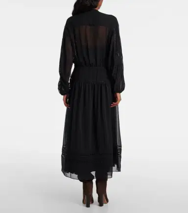 Polo Ralph Lauren Lace-trimmed georgette midi dress | Thumbnail 3 Polo Ralph Lauren Lace-trimmed georgette midi dress | Thumbnail 3