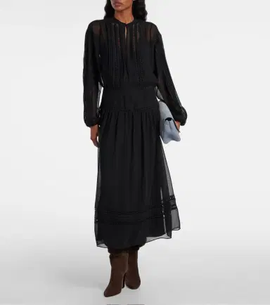 Polo Ralph Lauren Lace-trimmed georgette midi dress | Thumbnail 5 Polo Ralph Lauren Lace-trimmed georgette midi dress | Thumbnail 5
