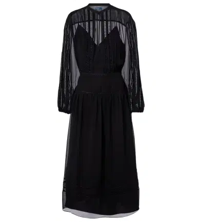Polo Ralph Lauren Lace-trimmed georgette midi dress | Thumbnail 1 Polo Ralph Lauren Lace-trimmed georgette midi dress | Thumbnail 1