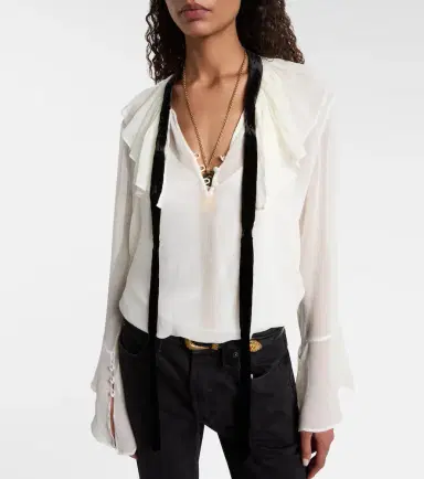 Polo Ralph Lauren Ruffled tie-front blouse | Thumbnail 5 Polo Ralph Lauren Ruffled tie-front blouse | Thumbnail 5