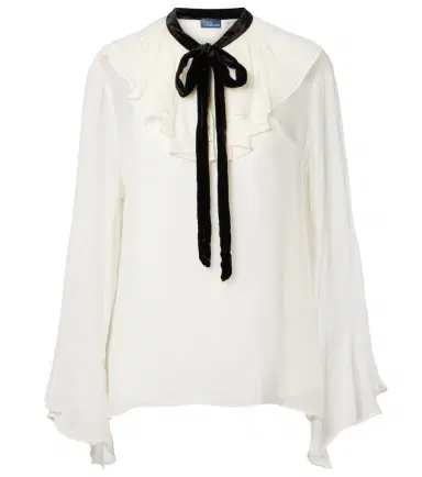 Polo Ralph Lauren Ruffled tie-front blouse | Thumbnail 1 Polo Ralph Lauren Ruffled tie-front blouse | Thumbnail 1