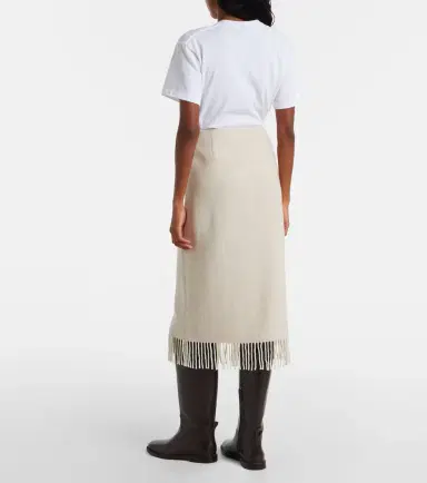 Polo Ralph Lauren Fringed herringbone wool-blend wrap skirt | Thumbnail 3 Polo Ralph Lauren Fringed herringbone wool-blend wrap skirt | Thumbnail 3