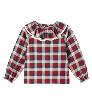 Wheat Elin checked cotton blouse | Thumbnail 1 Wheat Elin checked cotton blouse | Thumbnail 1