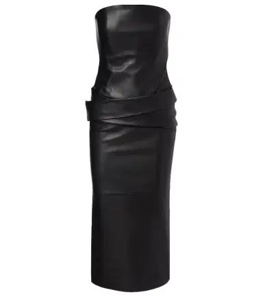 Alex Perry Strapless leather midi dress | Thumbnail 1 Alex Perry Strapless leather midi dress | Thumbnail 1