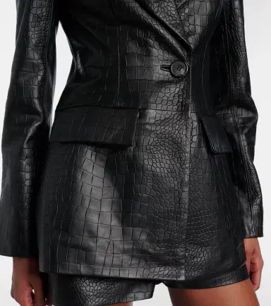 Alex Perry Croc-effect leather blazer | Thumbnail 3 Alex Perry Croc-effect leather blazer | Thumbnail 3