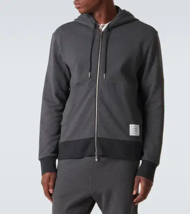 Thom Browne 4-Bar cotton jersey zip-up hoodie | Thumbnail 6 Thom Browne 4-Bar cotton jersey zip-up hoodie | Thumbnail 6