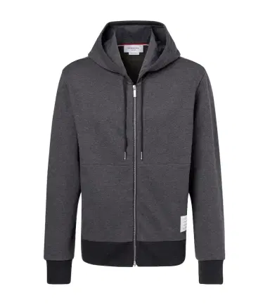 Thom Browne 4-Bar cotton jersey zip-up hoodie | Thumbnail 1 Thom Browne 4-Bar cotton jersey zip-up hoodie | Thumbnail 1