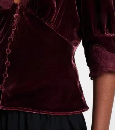 Rixo Amanda lace-trimmed velvet top | Thumbnail 4 Rixo Amanda lace-trimmed velvet top | Thumbnail 4