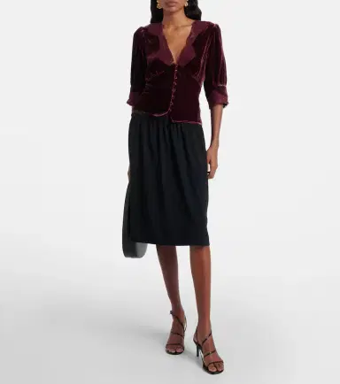 Rixo Amanda lace-trimmed velvet top | Thumbnail 5 Rixo Amanda lace-trimmed velvet top | Thumbnail 5