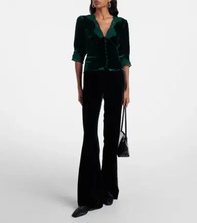 Rixo Amanda lace-trimmed velvet top | Thumbnail 2 Rixo Amanda lace-trimmed velvet top | Thumbnail 2