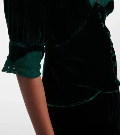 Rixo Amanda lace-trimmed velvet top | Thumbnail 5 Rixo Amanda lace-trimmed velvet top | Thumbnail 5