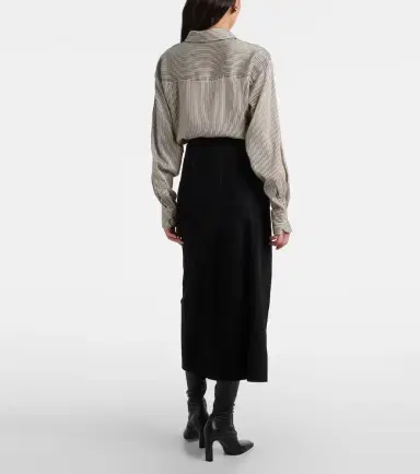 Rixo Edwina high-rise suede midi skirt | Thumbnail 4 Rixo Edwina high-rise suede midi skirt | Thumbnail 4