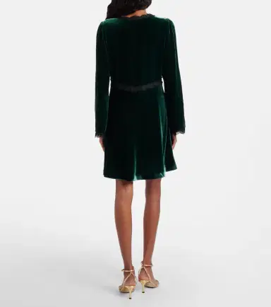Rixo Macie lace-trimmed velvet minidress | Thumbnail 2 Rixo Macie lace-trimmed velvet minidress | Thumbnail 2