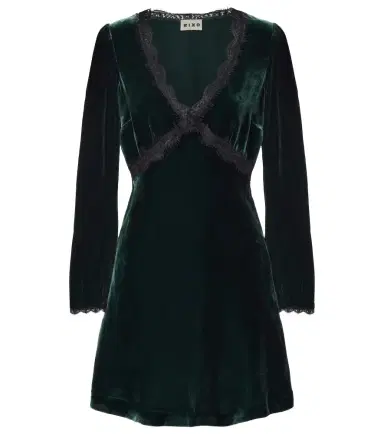 Rixo Macie lace-trimmed velvet minidress | Thumbnail 1 Rixo Macie lace-trimmed velvet minidress | Thumbnail 1