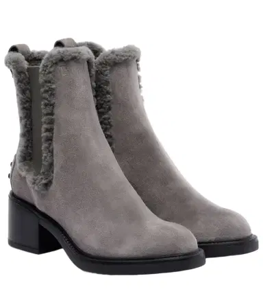 Tod's 60 shearling-trimmed suede ankle boots | Thumbnail 1 Tod's 60 shearling-trimmed suede ankle boots | Thumbnail 1