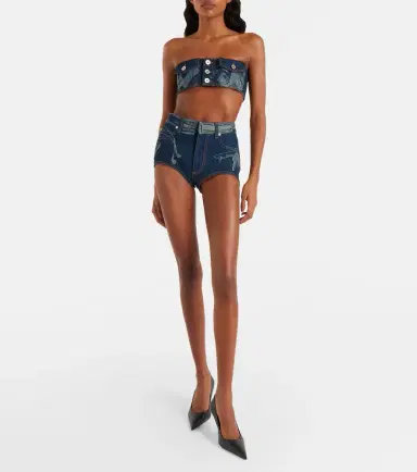 Jean Paul Gaultier Trompe-l'ail denim shorts | Thumbnail 4 Jean Paul Gaultier Trompe-l'ail denim shorts | Thumbnail 4