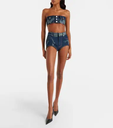 Jean Paul Gaultier Trompe-l'ail denim bandeau top | Thumbnail 4 Jean Paul Gaultier Trompe-l'ail denim bandeau top | Thumbnail 4