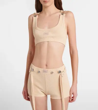 Jean Paul Gaultier Ribbed-knit cotton shorts | Thumbnail 4 Jean Paul Gaultier Ribbed-knit cotton shorts | Thumbnail 4