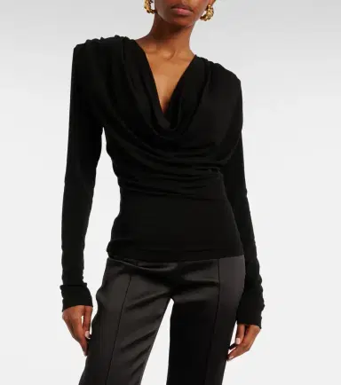Wardrobe.NYC Wardrobe. NYC Draped jersey top | Thumbnail 6 Wardrobe.NYC Wardrobe. NYC Draped jersey top | Thumbnail 6
