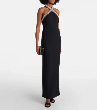 Simkhai Embellished halterneck crêpe gown | Thumbnail 2 Simkhai Embellished halterneck crêpe gown | Thumbnail 2