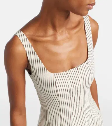 Staud Striped pleated cotton midi dress | Thumbnail 2 Staud Striped pleated cotton midi dress | Thumbnail 2
