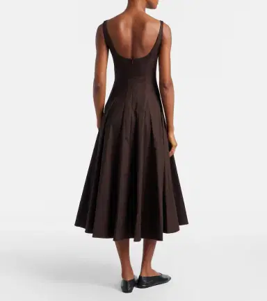 Staud Pleated cotton midi dress | Thumbnail 2 Staud Pleated cotton midi dress | Thumbnail 2