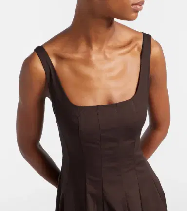 Staud Pleated cotton midi dress | Thumbnail 4 Staud Pleated cotton midi dress | Thumbnail 4