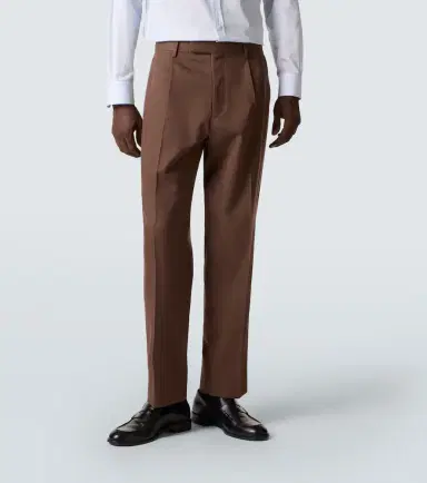 Zegna Cotton and wool straight pants | Thumbnail 4 Zegna Cotton and wool straight pants | Thumbnail 4