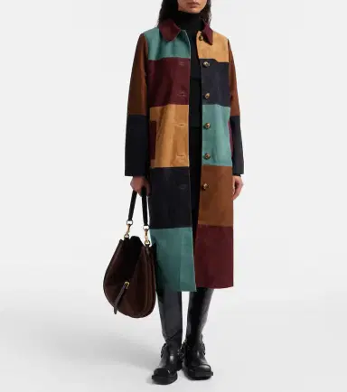 Rixo Patchwork suede coat | Thumbnail 2 Rixo Patchwork suede coat | Thumbnail 2