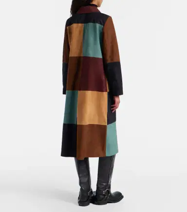 Rixo Patchwork suede coat | Thumbnail 4 Rixo Patchwork suede coat | Thumbnail 4