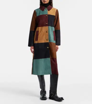 Rixo Patchwork suede coat | Thumbnail 6 Rixo Patchwork suede coat | Thumbnail 6