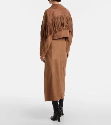 Rixo Edwina high-waist suede midi skirt | Thumbnail 3 Rixo Edwina high-waist suede midi skirt | Thumbnail 3