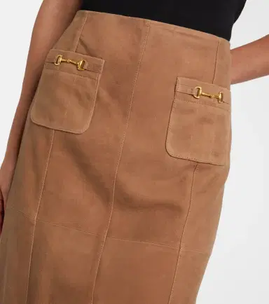 Rixo Edwina high-waist suede midi skirt | Thumbnail 4 Rixo Edwina high-waist suede midi skirt | Thumbnail 4
