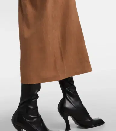 Rixo Edwina high-waist suede midi skirt | Thumbnail 5 Rixo Edwina high-waist suede midi skirt | Thumbnail 5