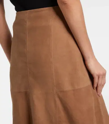 Rixo Edwina high-waist suede midi skirt | Thumbnail 6 Rixo Edwina high-waist suede midi skirt | Thumbnail 6
