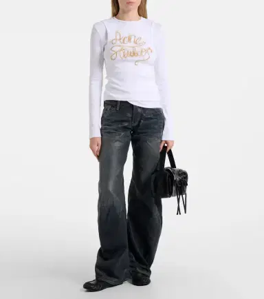 Acne Studios Logo layered cotton-blend top | Thumbnail 2 Acne Studios Logo layered cotton-blend top | Thumbnail 2