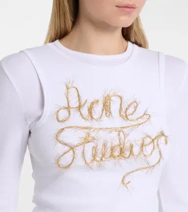 Acne Studios Logo layered cotton-blend top | Thumbnail 3 Acne Studios Logo layered cotton-blend top | Thumbnail 3