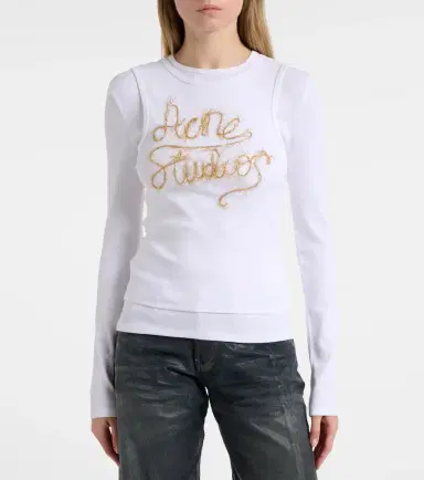 Acne Studios Logo layered cotton-blend top | Thumbnail 4 Acne Studios Logo layered cotton-blend top | Thumbnail 4