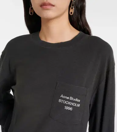 Acne Studios Logo cotton and hemp jersey top | Thumbnail 3 Acne Studios Logo cotton and hemp jersey top | Thumbnail 3