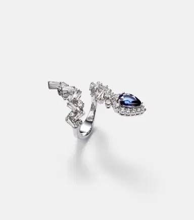 YEPREM Reign Supreme 18kt white gold ring with diamonds and sapphire | Thumbnail 2 YEPREM Reign Supreme 18kt white gold ring with diamonds and sapphire | Thumbnail 2