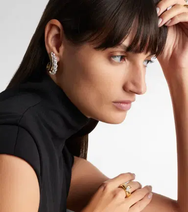 Yeprem Golden Strada 18kt yellow and white gold earrings with diamonds | Thumbnail 2 Yeprem Golden Strada 18kt yellow and white gold earrings with diamonds | Thumbnail 2