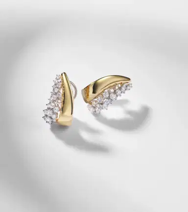 Yeprem Golden Strada 18kt yellow and white gold earrings with diamonds | Thumbnail 4 Yeprem Golden Strada 18kt yellow and white gold earrings with diamonds | Thumbnail 4