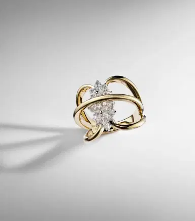 YEPREM Golden Strada 18kt yellow and white gold ring with diamonds | Thumbnail 5 YEPREM Golden Strada 18kt yellow and white gold ring with diamonds | Thumbnail 5