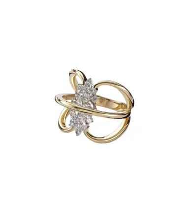 YEPREM Golden Strada 18kt yellow and white gold ring with diamonds | Thumbnail 1 YEPREM Golden Strada 18kt yellow and white gold ring with diamonds | Thumbnail 1