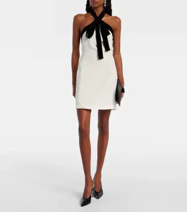 Simkhai Jolie velvet-trimmed crêpe minidress | Thumbnail 3 Simkhai Jolie velvet-trimmed crêpe minidress | Thumbnail 3